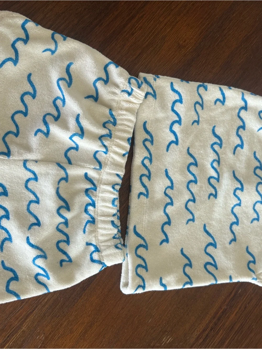 CARTERS Kids Cream and Blue Wave Terry Short Set🌊unisex cute for boys and girls